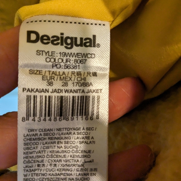 Desigual Land Overcoat in Solar Power Yellow Size 38/S - Picture 5 of 8
